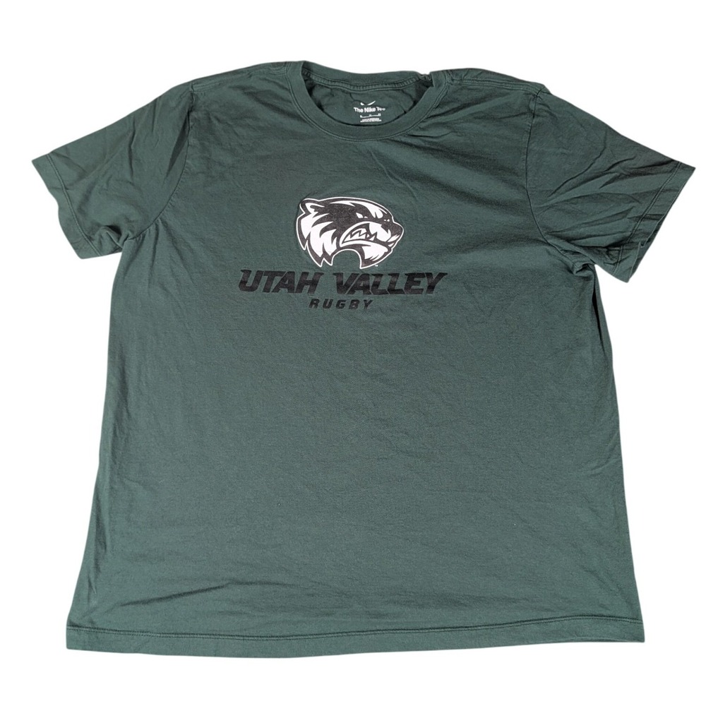 Nike Utah Valley Rugby Shirt Mens XL Green UVU Wolverines Graphic Tee Excellent